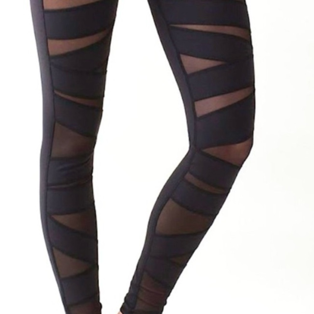 lululemon athletica Black Sheer Panel Leggings